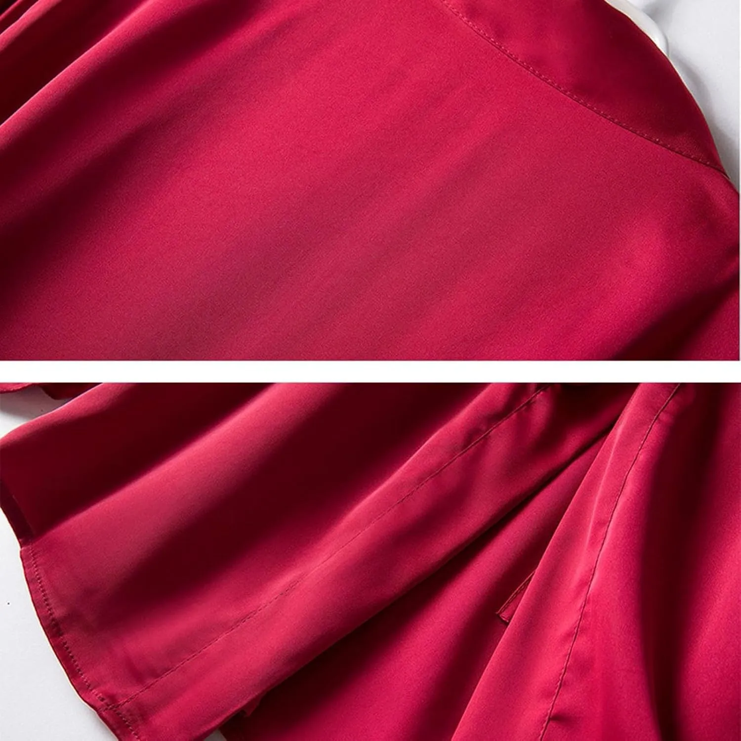 Akklian Pajamas for Women Satin Robe Set 2 Piece Sexy Pajamas Sets Babydoll Lace Cami Nightgown Soft Silk Robes Nightwear