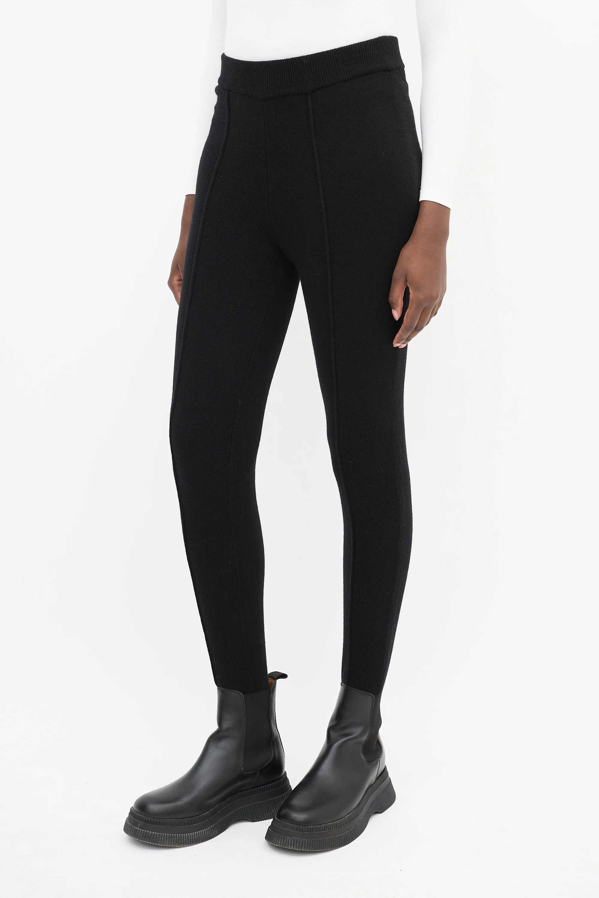 Black Cashmere Stirrup Pant