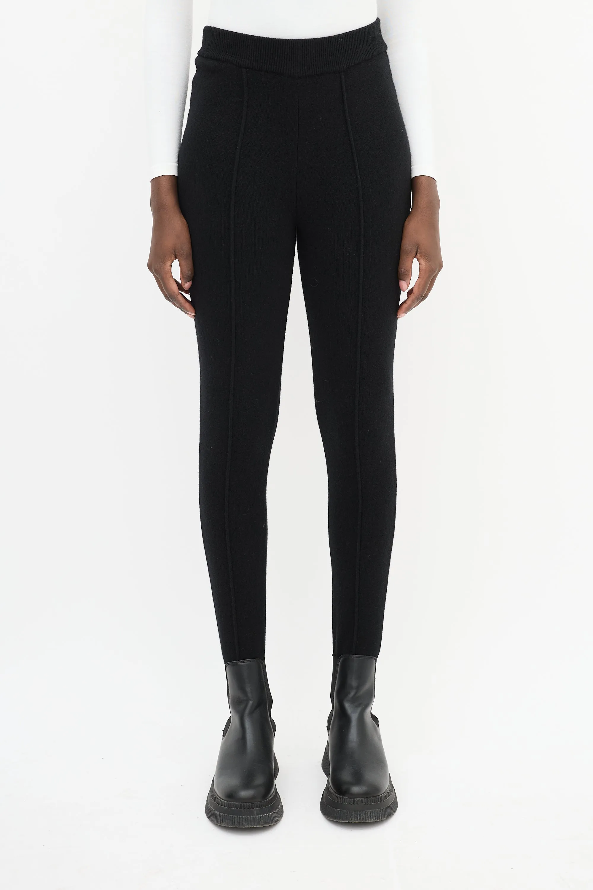 Black Cashmere Stirrup Pant