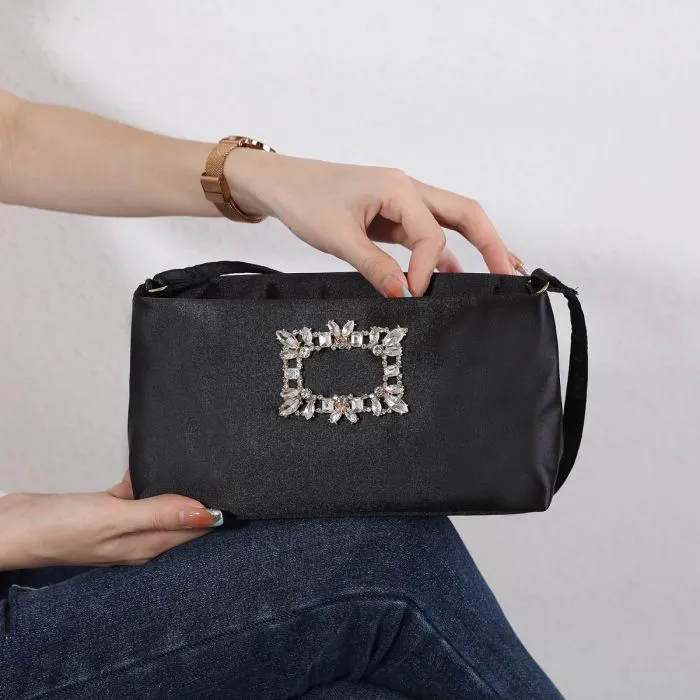 Black Satin Evening Bag