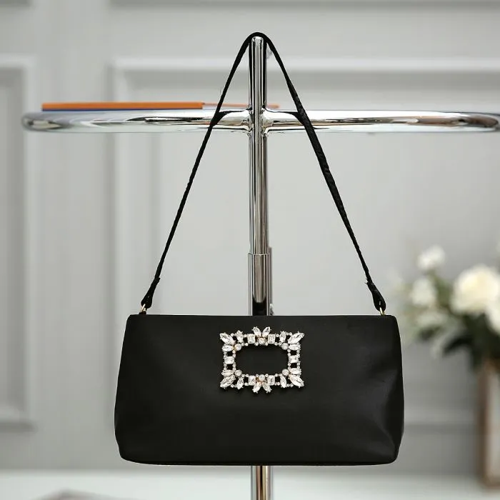 Black Satin Evening Bag