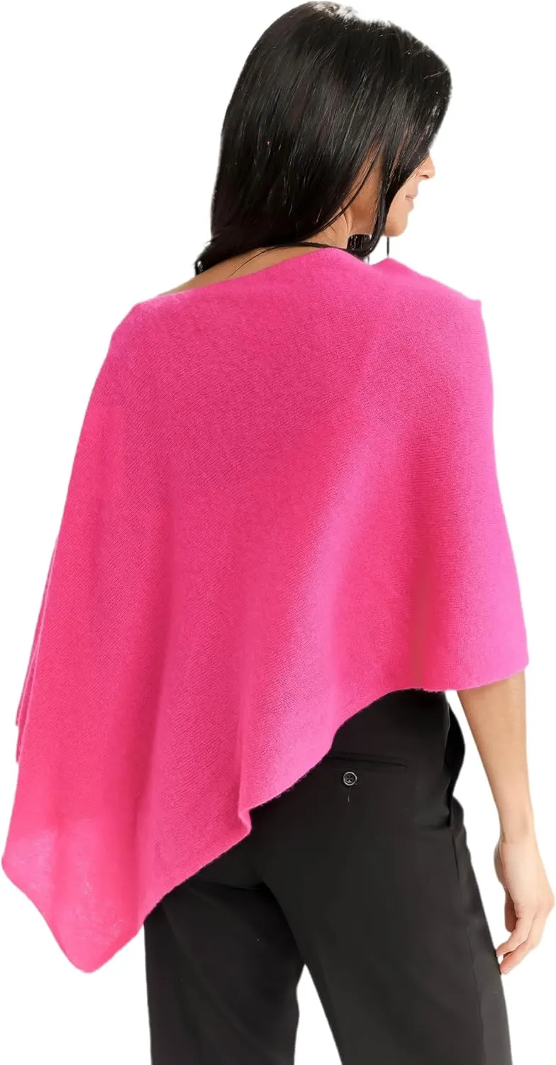 Cashmere -100% Cashmere Draped Dress Topper Poncho