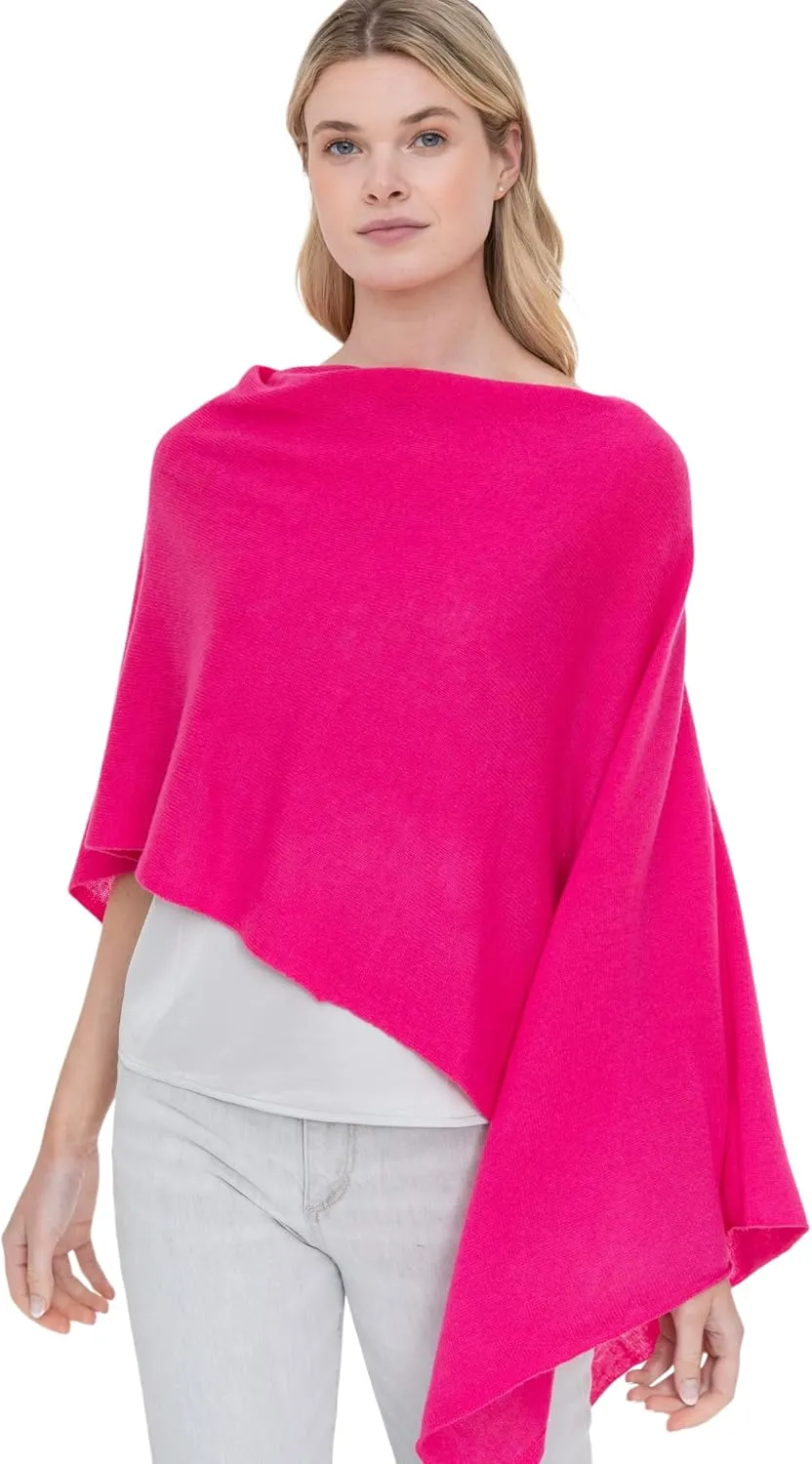 Cashmere -100% Cashmere Draped Dress Topper Poncho