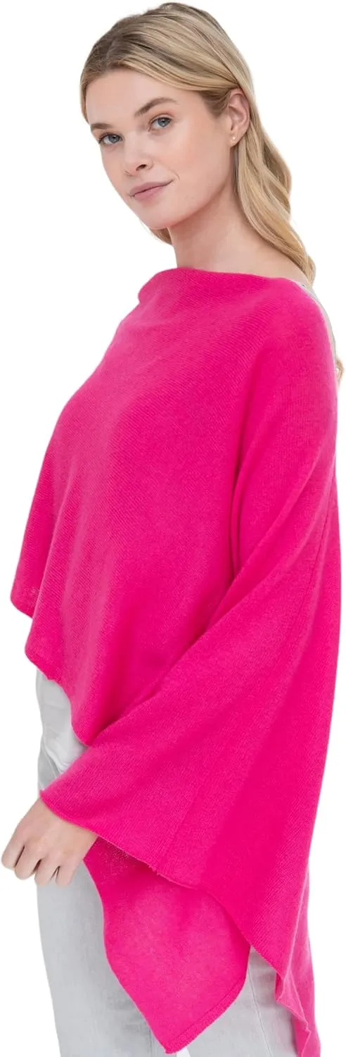 Cashmere -100% Cashmere Draped Dress Topper Poncho
