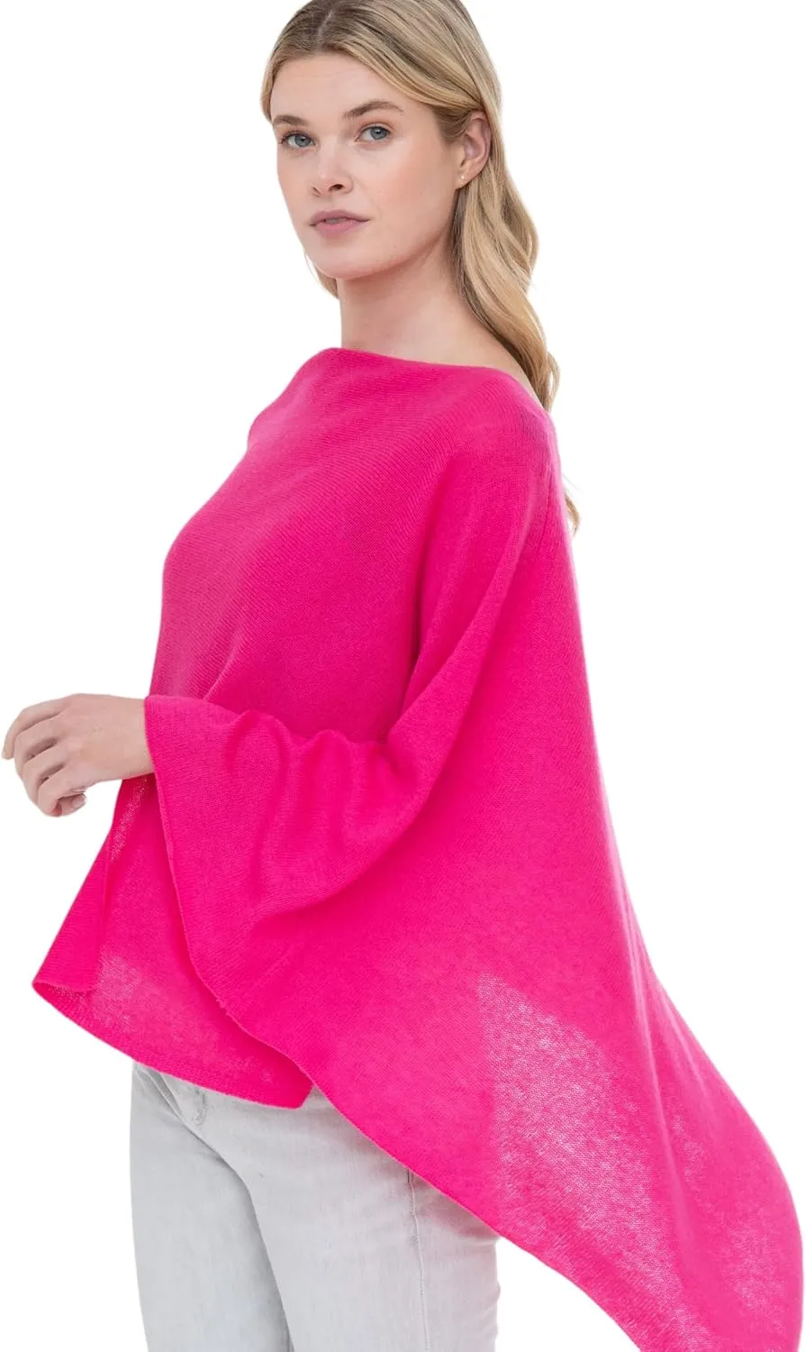 Cashmere -100% Cashmere Draped Dress Topper Poncho