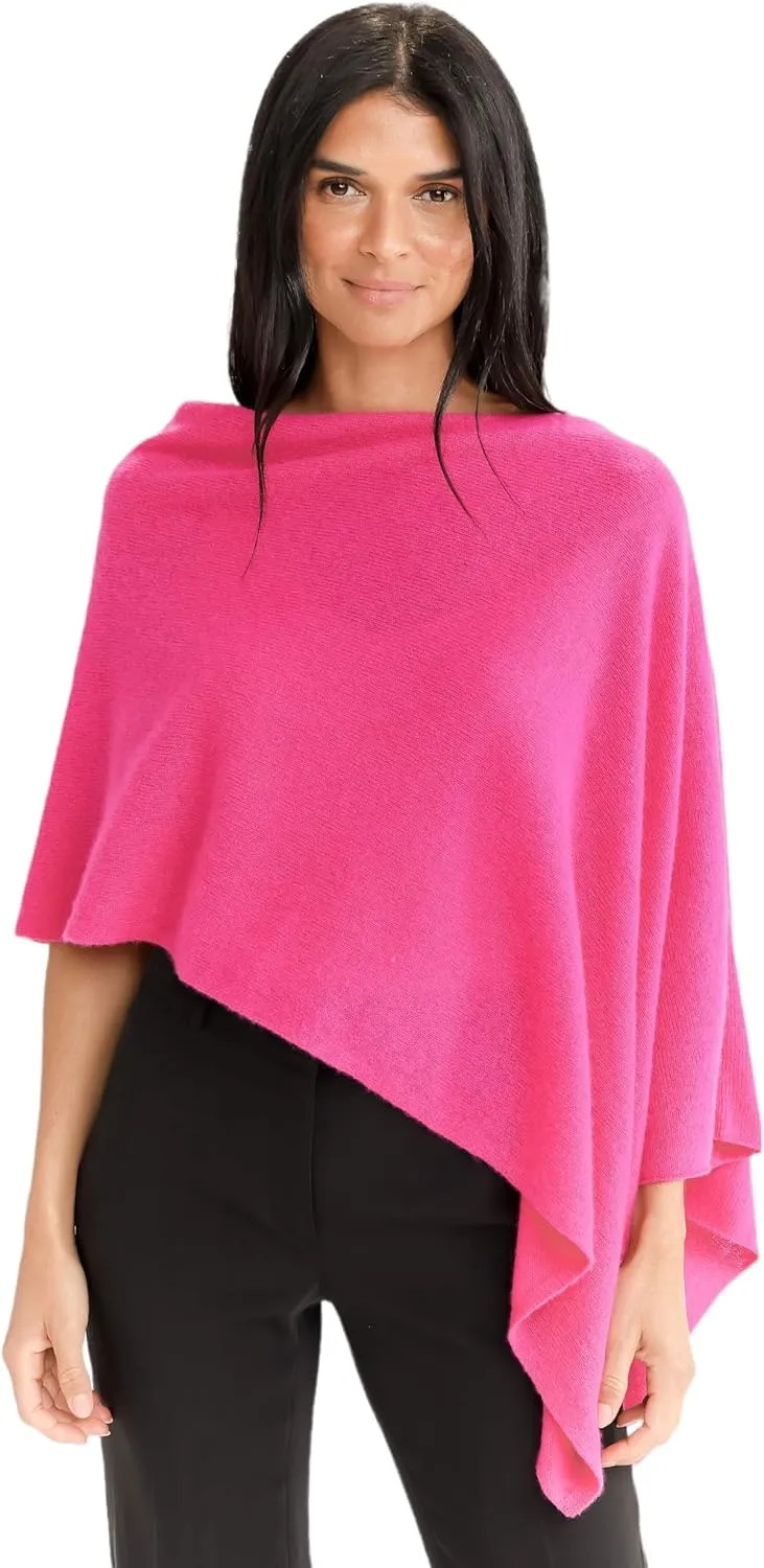 Cashmere -100% Cashmere Draped Dress Topper Poncho