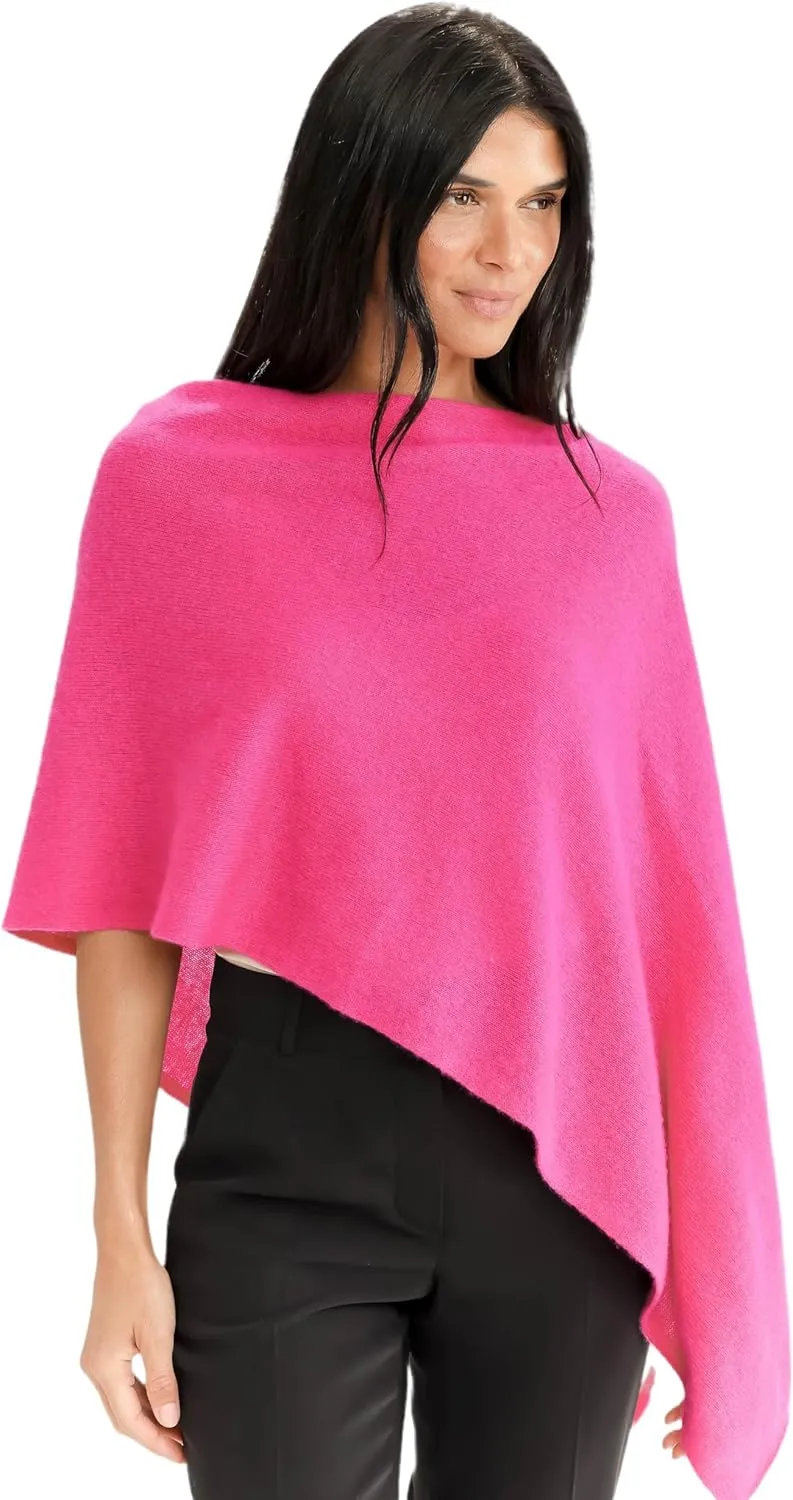 Cashmere -100% Cashmere Draped Dress Topper Poncho