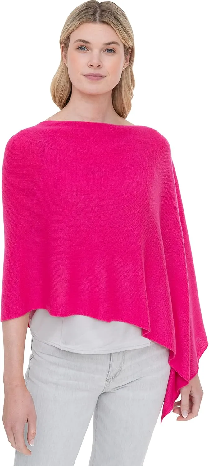 Cashmere -100% Cashmere Draped Dress Topper Poncho