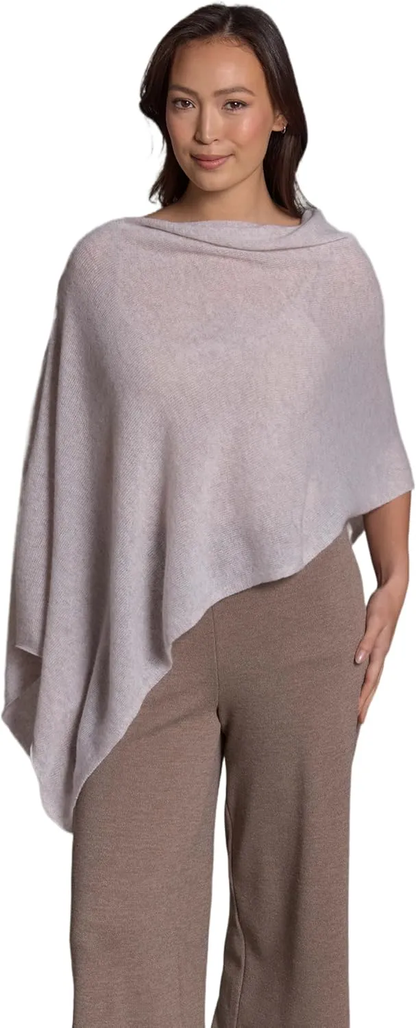 Cashmere -100% Cashmere Draped Dress Topper Poncho