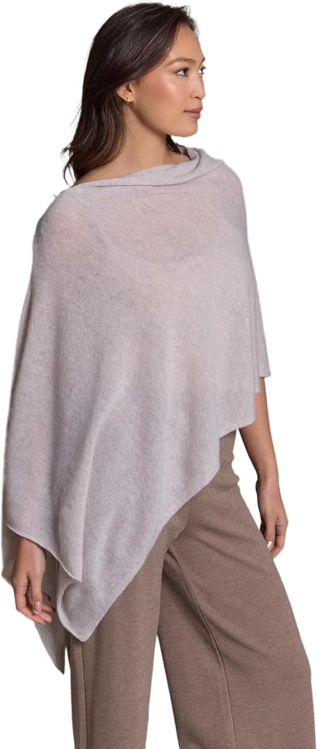 Cashmere -100% Cashmere Draped Dress Topper Poncho