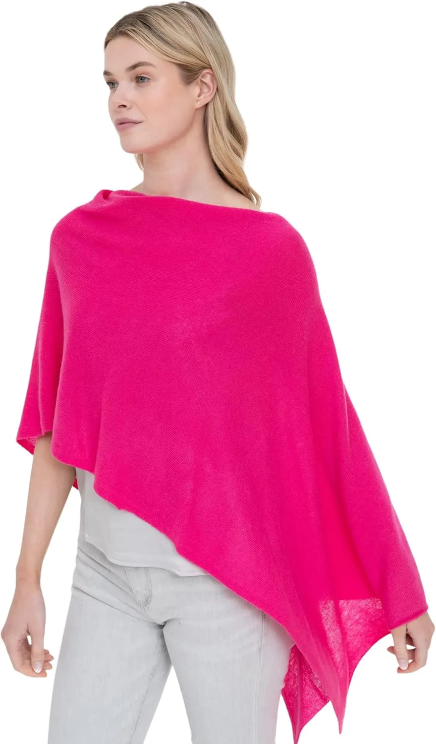 Cashmere -100% Cashmere Draped Dress Topper Poncho