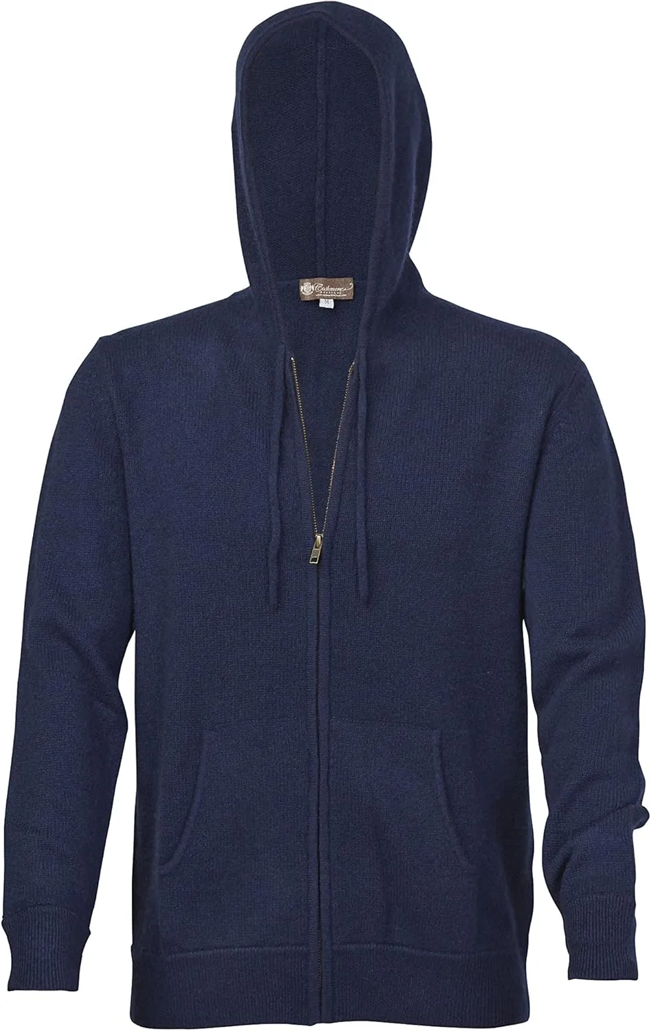 Cashmere Boutique 100% Pure Cashmere Hoodie Sweaters for Men – Full Zip, Long Sleeve, and Both Side Front Pockets