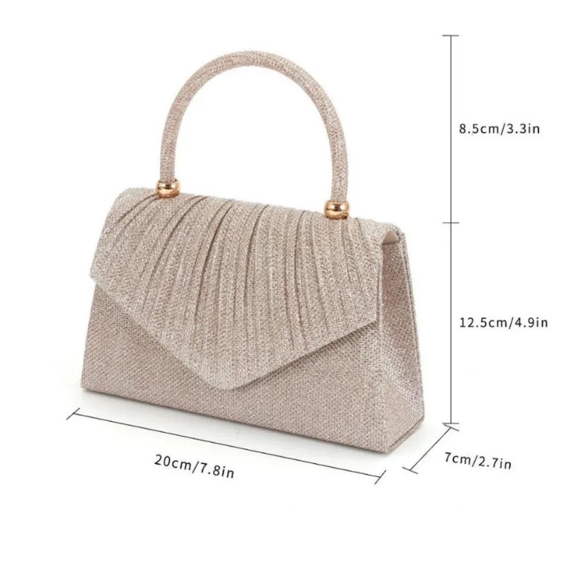 Champagne Black Gold Fabric Solid Color Square Evening Bags