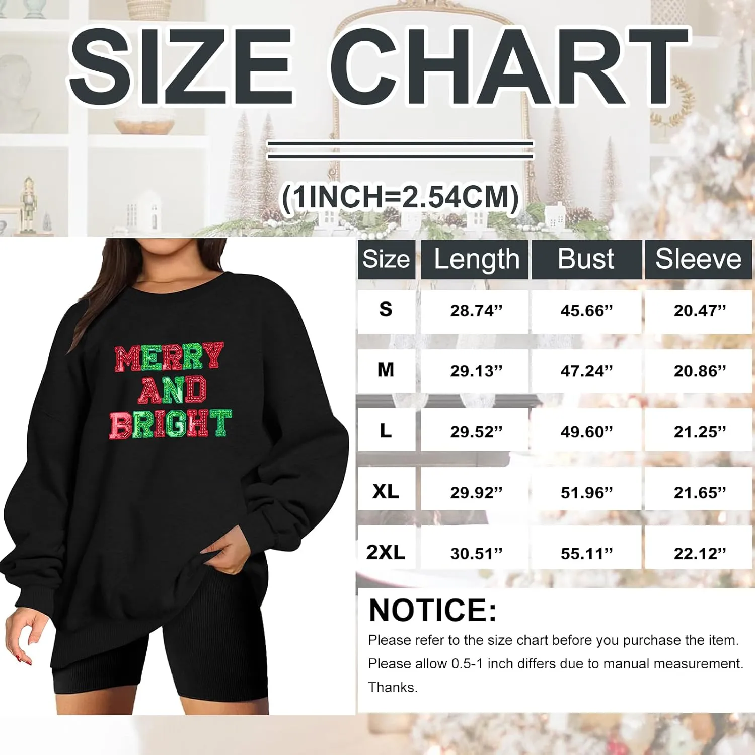 Christmas Sweatshirt Women Oversized Merry and Bright Sequin Shirt Xmas Gift Sweaters Christmas Vacation Long Sleeve Tops