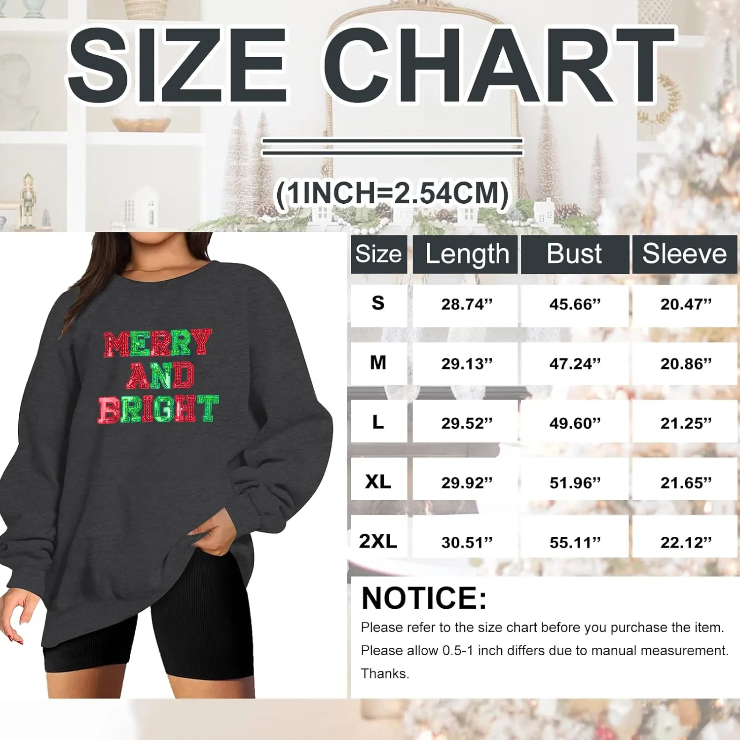Christmas Sweatshirt Women Oversized Merry and Bright Sequin Shirt Xmas Gift Sweaters Christmas Vacation Long Sleeve Tops