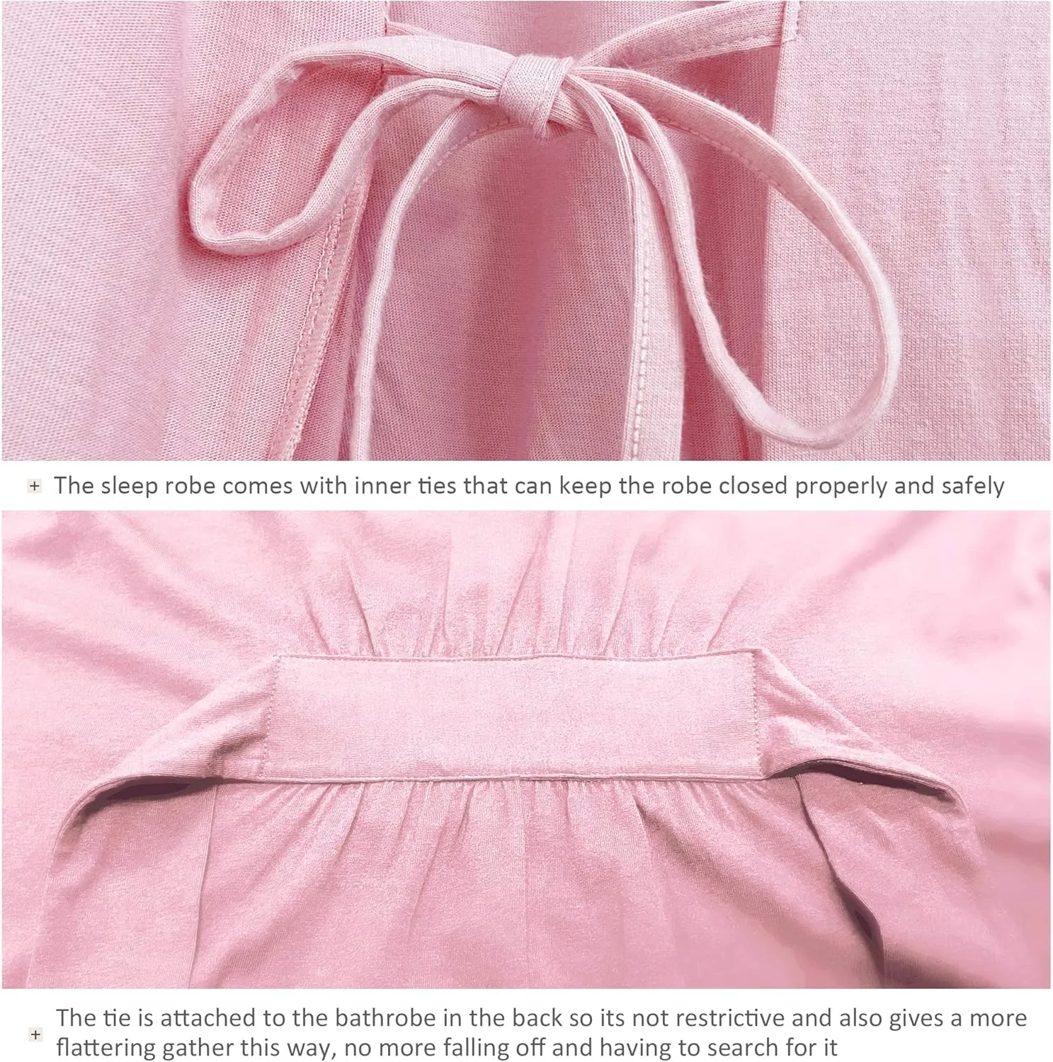 COLORFULLEAF Womens Bamboo Short Robes Lightweight Kimono Cotton Robe Soft Knit Bathrobe Ladies Loungewear with Pockets