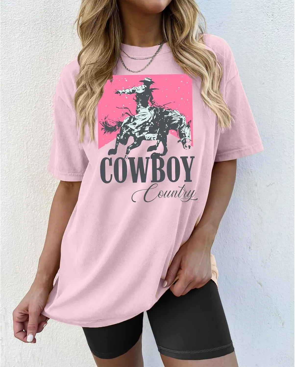 Oversized Cowboy Country Shirt Women: Cowgirl Country Music Shirt Rodeo Graphic Tee Casual Loose Western Top