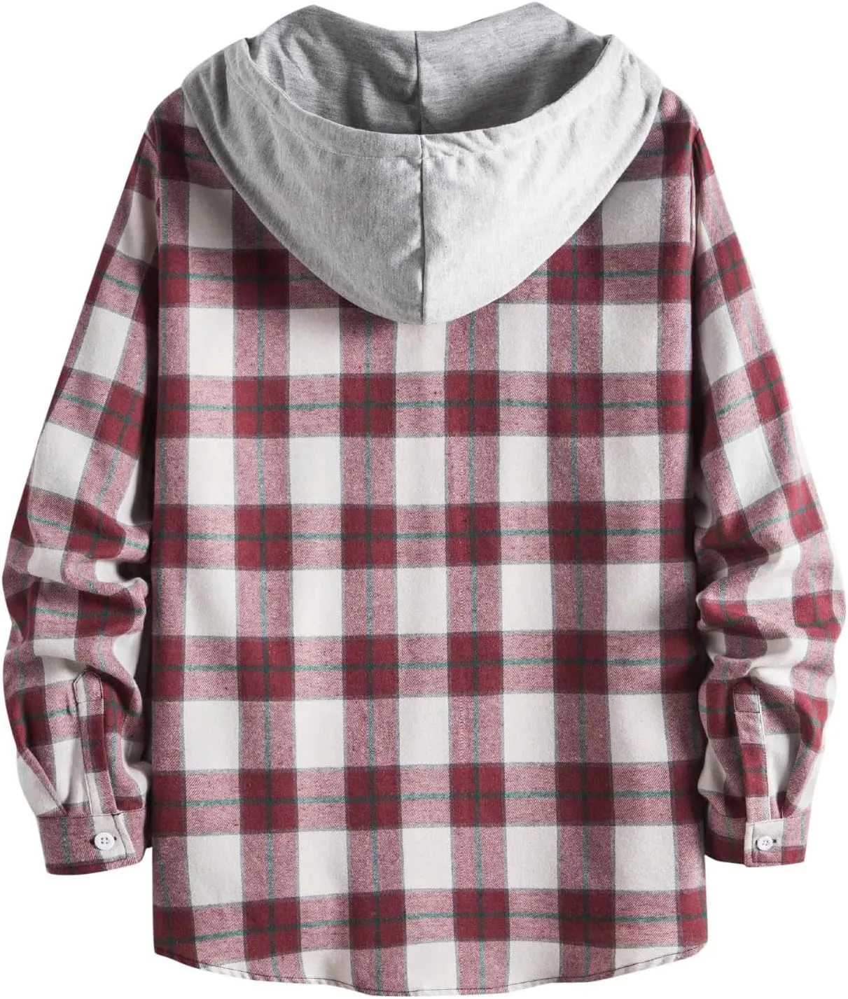 Plaid Hoodies Jackets for Men Relaxed Fit Zip Up Long Sleeve Lightweight Lined Button Down Padded Jackets Color Block