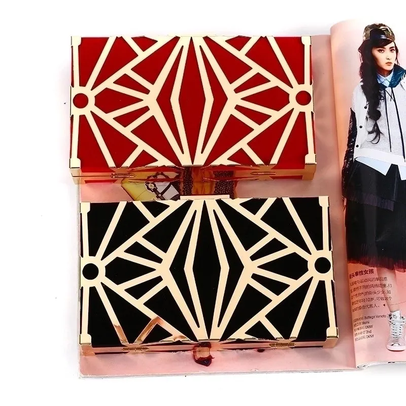 Red Black Solid Color Evening Bags