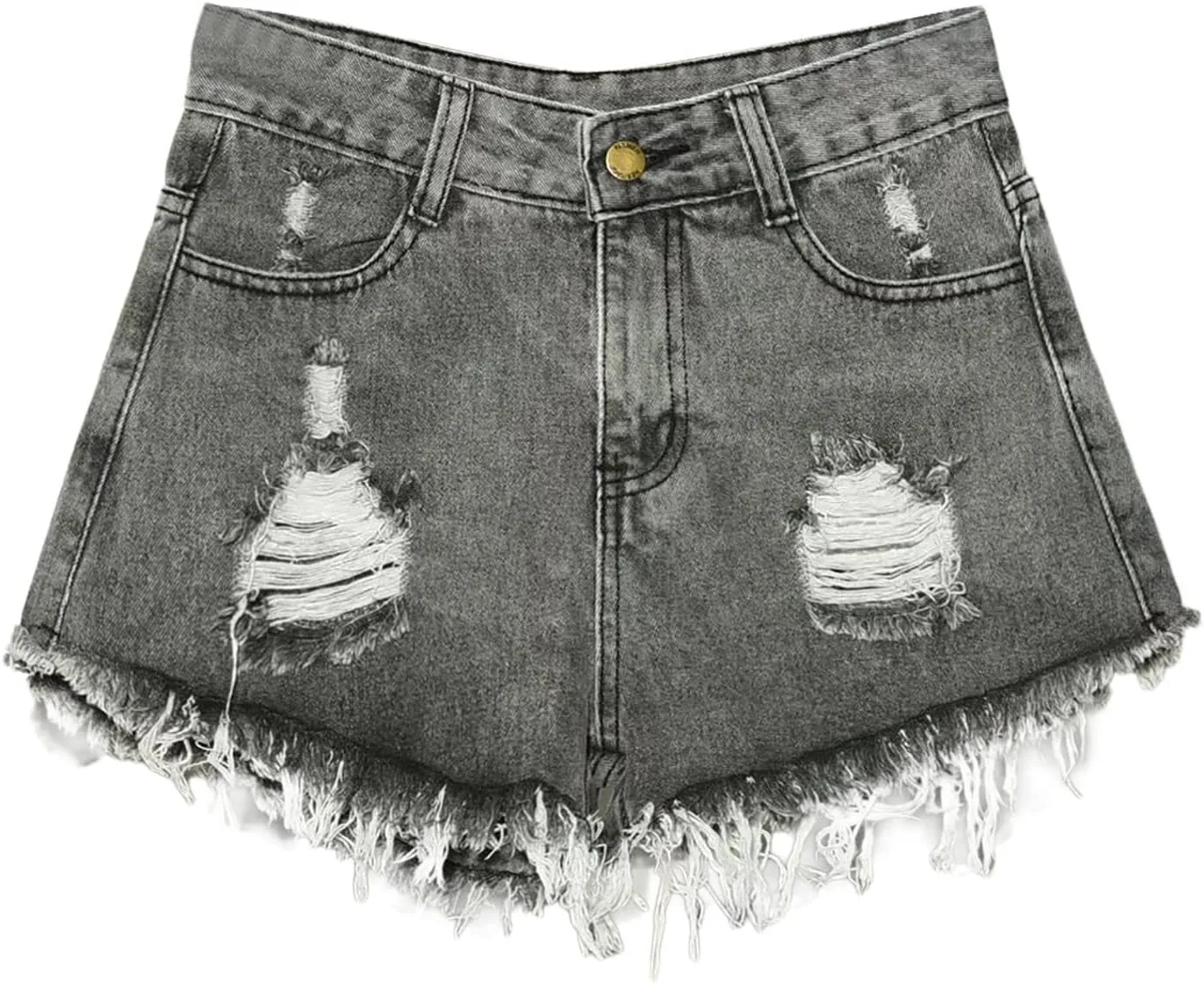 Womens Ripped Denim Short Casual Summer High Waisted Stretch Baggy Trendy Y2k Girl 2025 Raw Hem Jean Shorts Plus Size